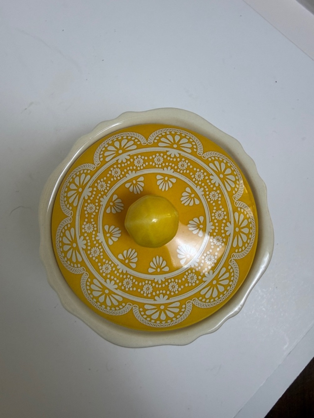 The Pioneer Woman “Blossom Jubilee” Yellow Floral Sugar Bowl with Lid - Picture 5 of 9